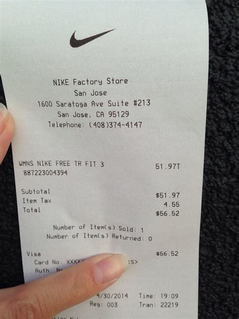 printable nike receipt generator